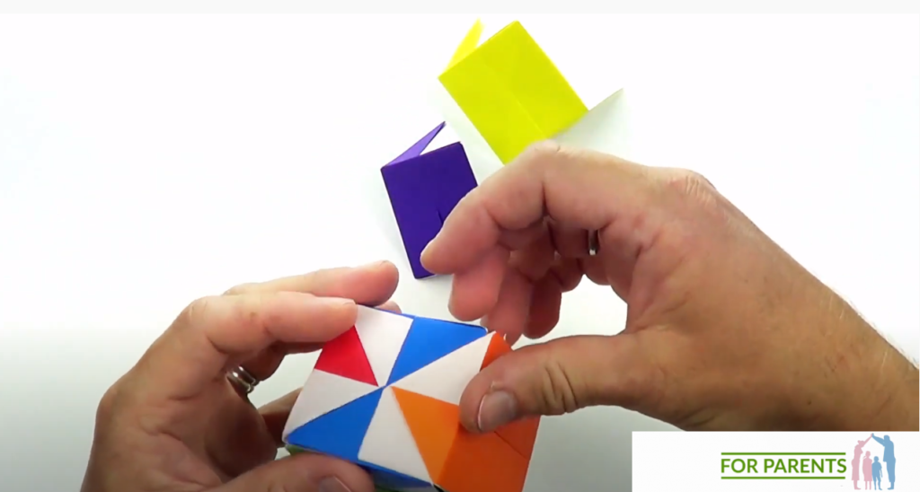 kostka wiatraczek proste origami modułowe 20
