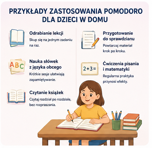 technika Pomodoro dla dzieci przykłady